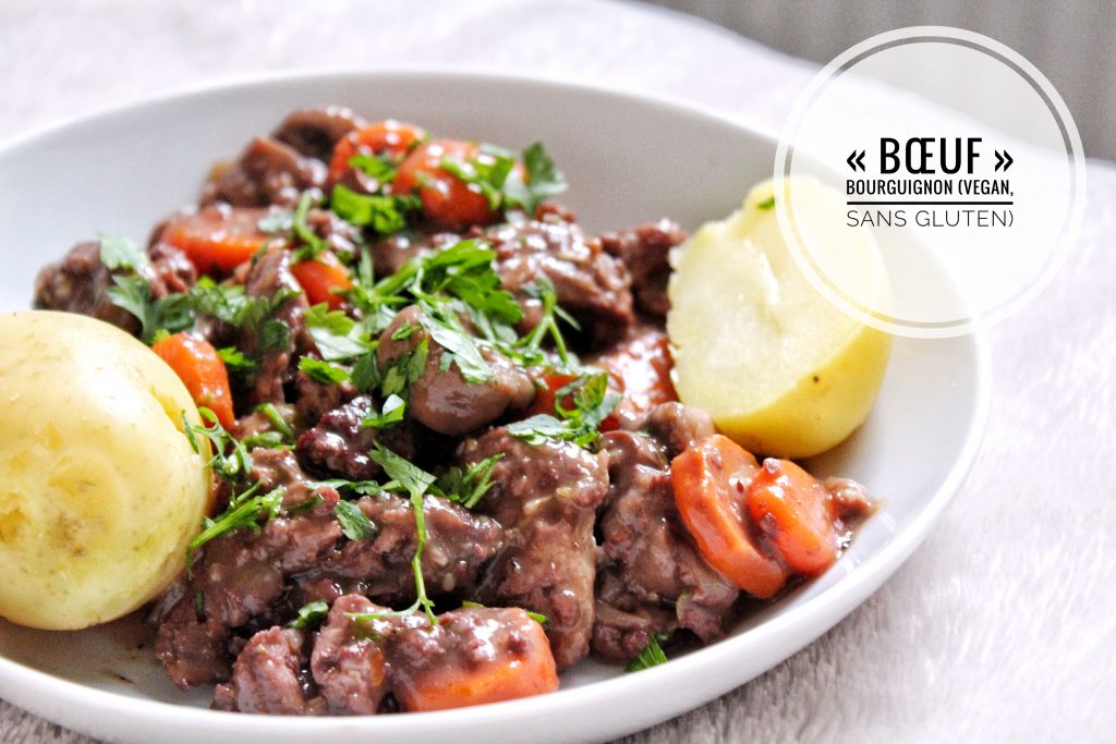 Bœuf bourguignon vegan végétarien sans gluten sans lactose sans viande bio