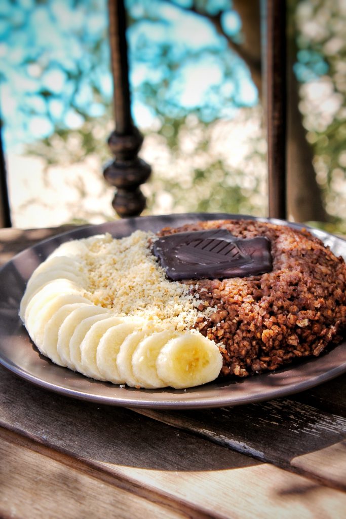 Bowl Cake chocolat noix de coco vegan sans gluten sans lactose vacances végétarien