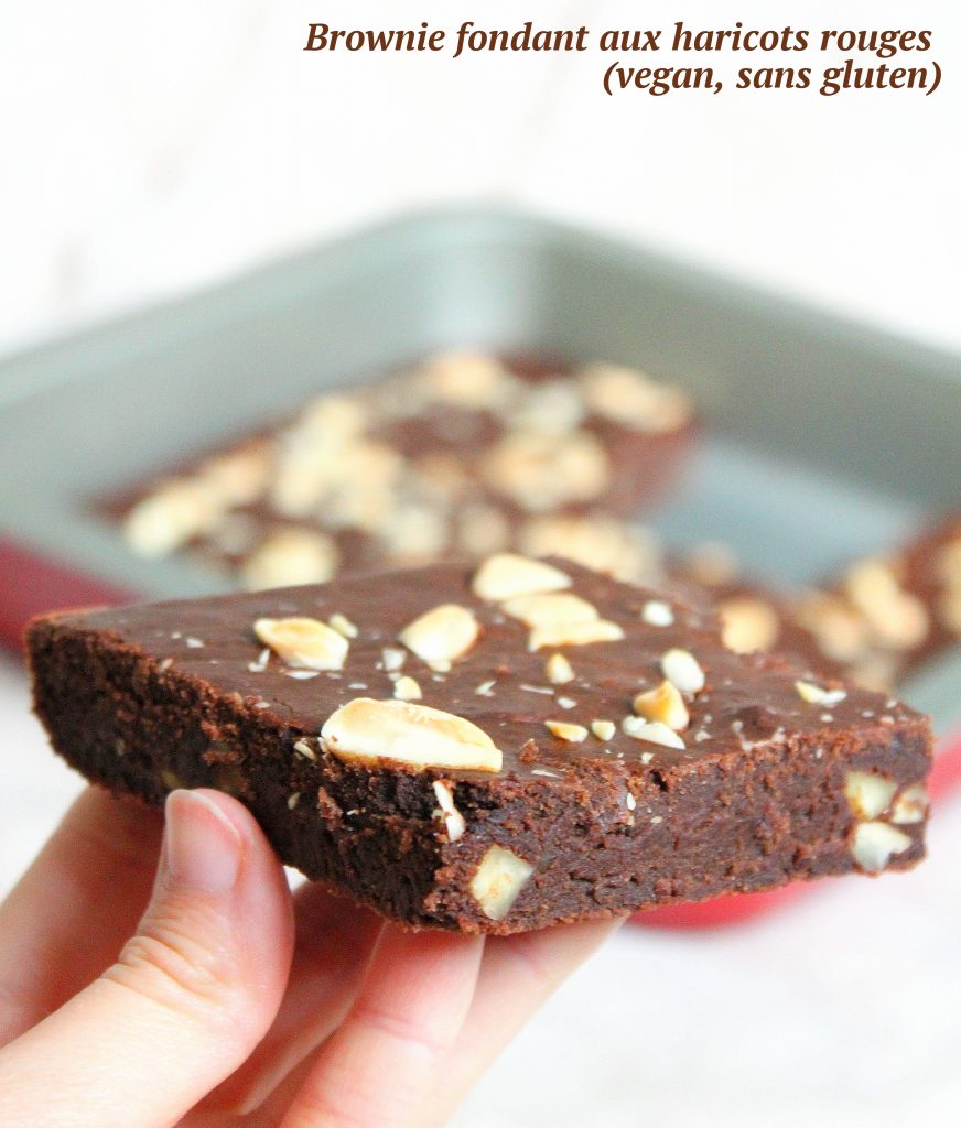 Brownie protéiné aux haricots rouges, chocolat, amandes, vegan, sans gluten, sans lactose, sans œufs, végétarien
