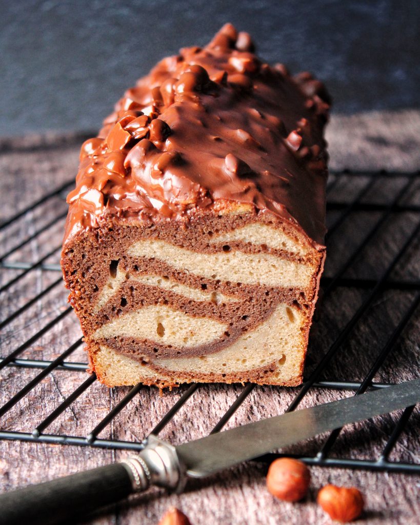 Cake marbré chocolat fève tonka vegan sans gluten sans lactose végétarien