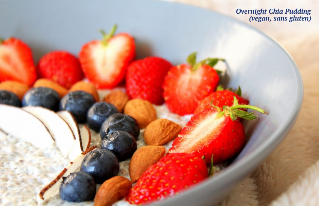 Chia pudding vegan sans gluten sans lactose végétarien