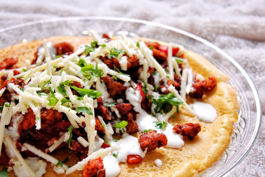 Crêpe salée façon Fajitas vegan sans gluten sans lactose sans viande végétarien