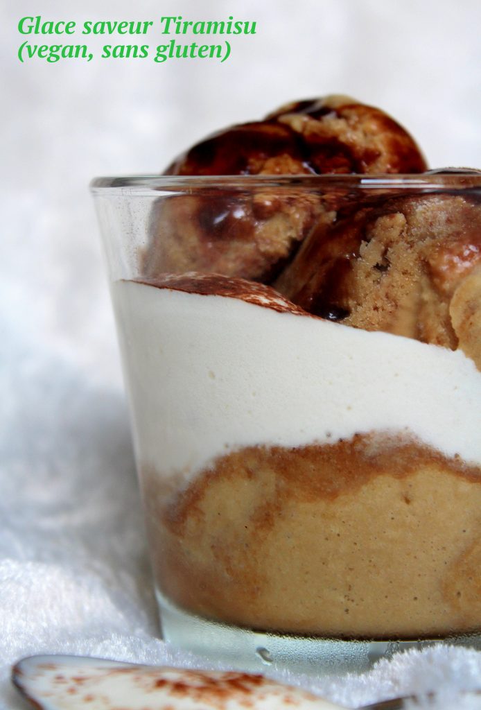 Glace saveur tiramisu vegan sans gluten sans lactose végétarien