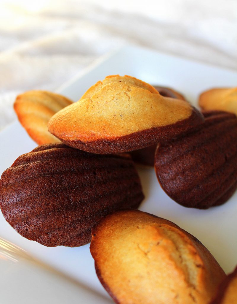 Madeleines marbré vanille chocolat vegan sans gluten sans lactose végétarien