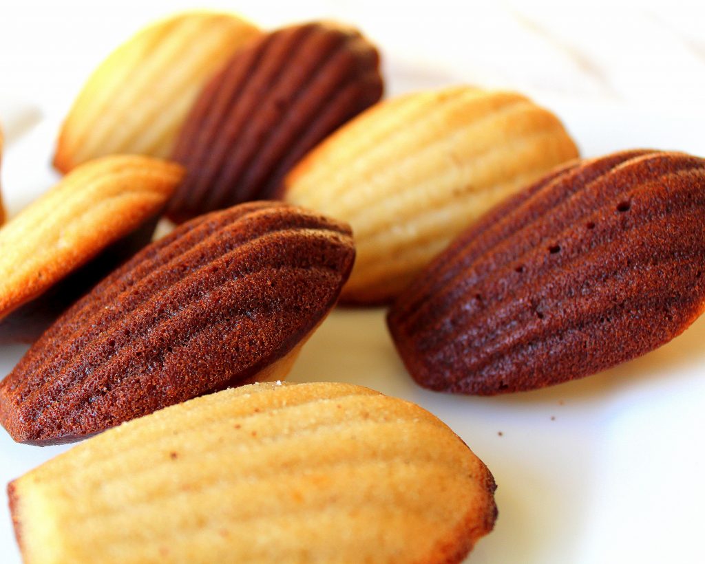 Madeleines marbré vanille chocolat vegan sans gluten sans lactose végétarien
