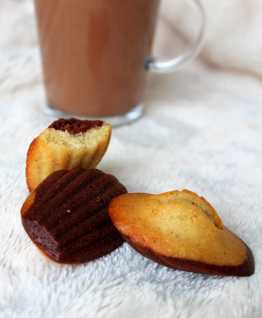 Madeleines marbré vanille chocolat vegan sans gluten sans lactose végétarien