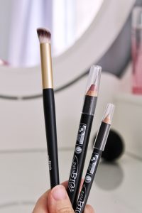 Pinceau biseauté crayon yeux nude crayon lèvres rose purobio cosmectics vegan naturel cruelty free