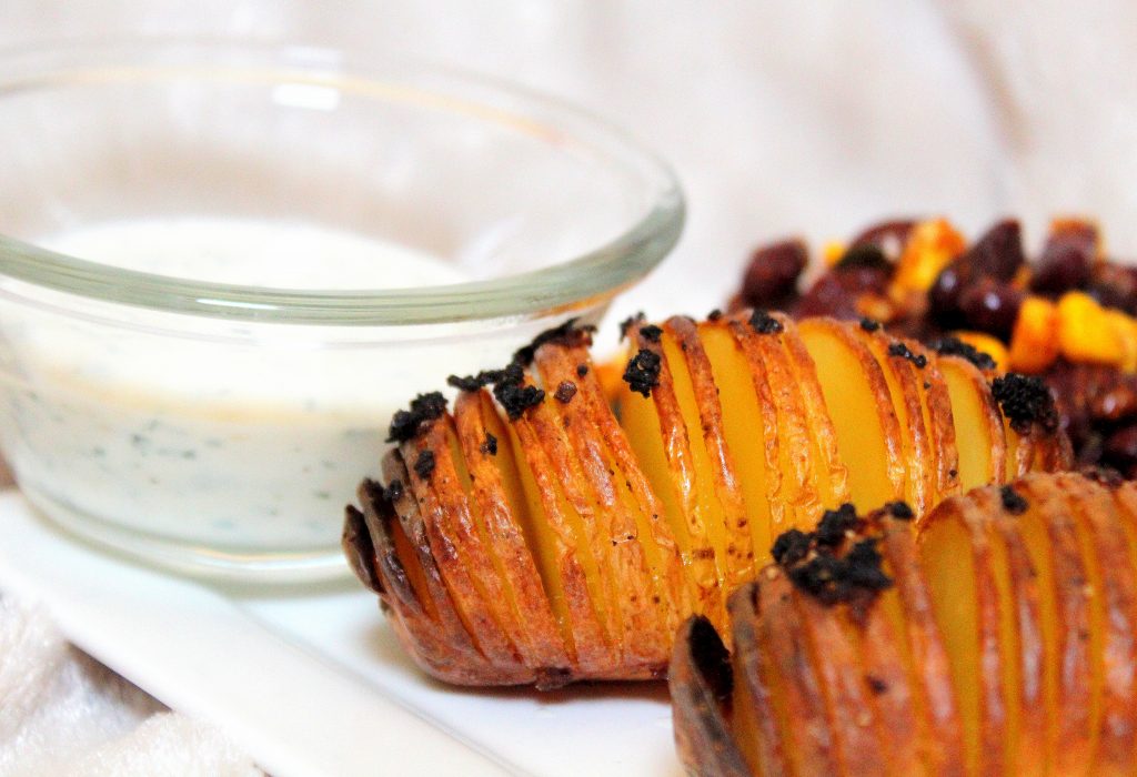 Pommes de terre Hässelback à la suédoise vegan sans gluten sans lactose végétarien