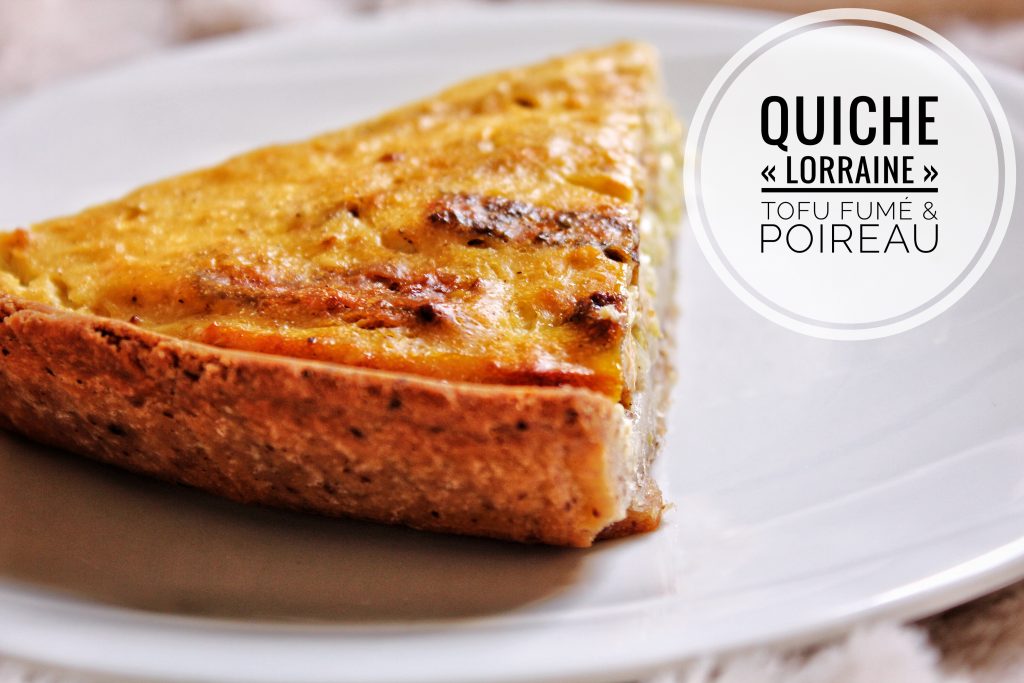 Quiche lorraine poireau tofu fumé sans gluten sans lactose sans œufs vegan végétarien