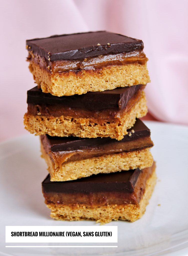 Shortbread Millionnaire vegan sans gluten sans lactose caramel dattes