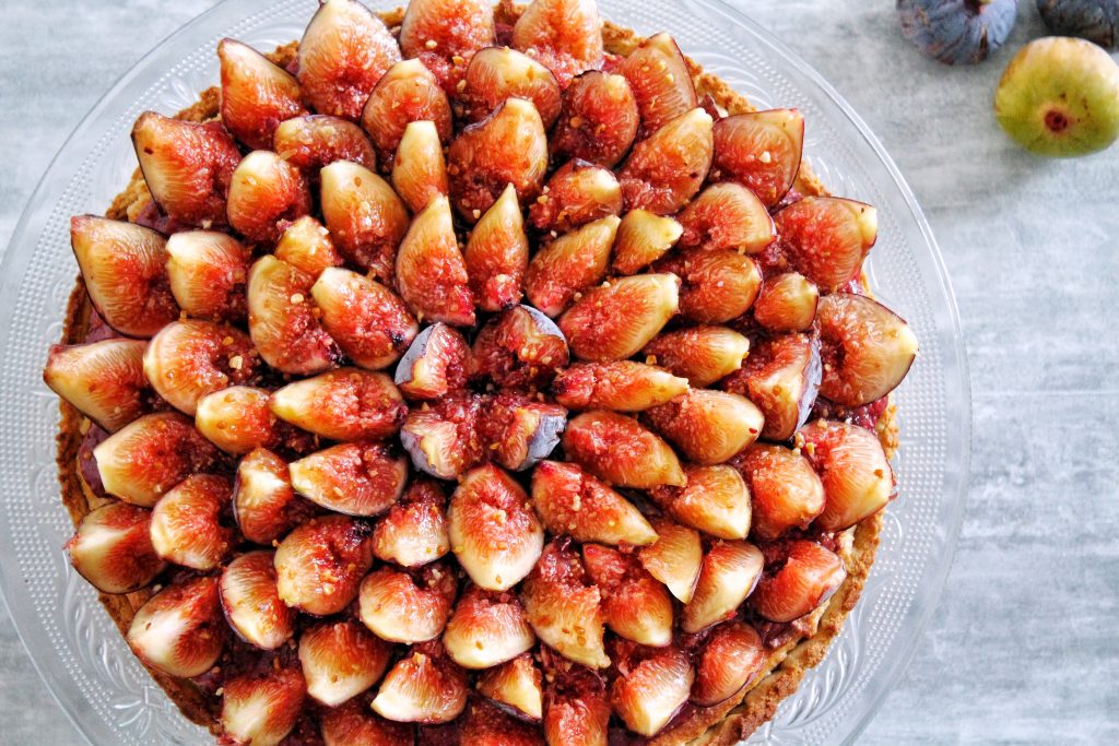 Tarte amandine aux figues vegan sans gluten sans lactose végétarien