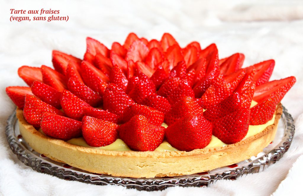 Tarte aux fraises pâte sablée vegan sans gluten sans lactose sans œufs