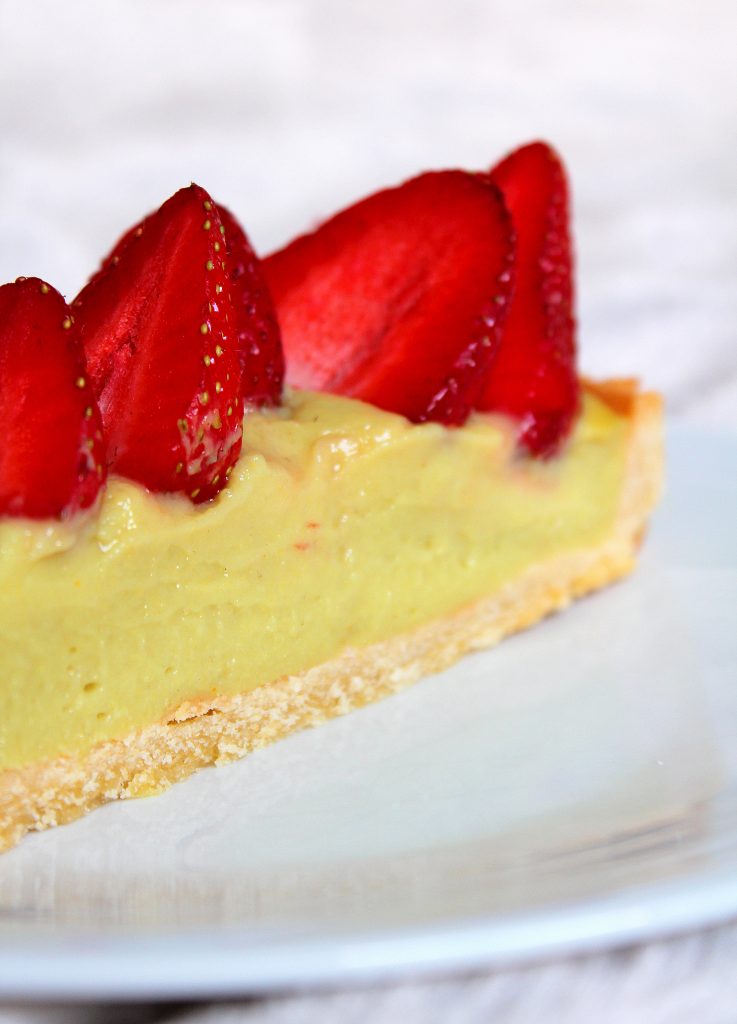 Tarte aux fraises pâte sablée vegan sans gluten sans lactose sans œufs