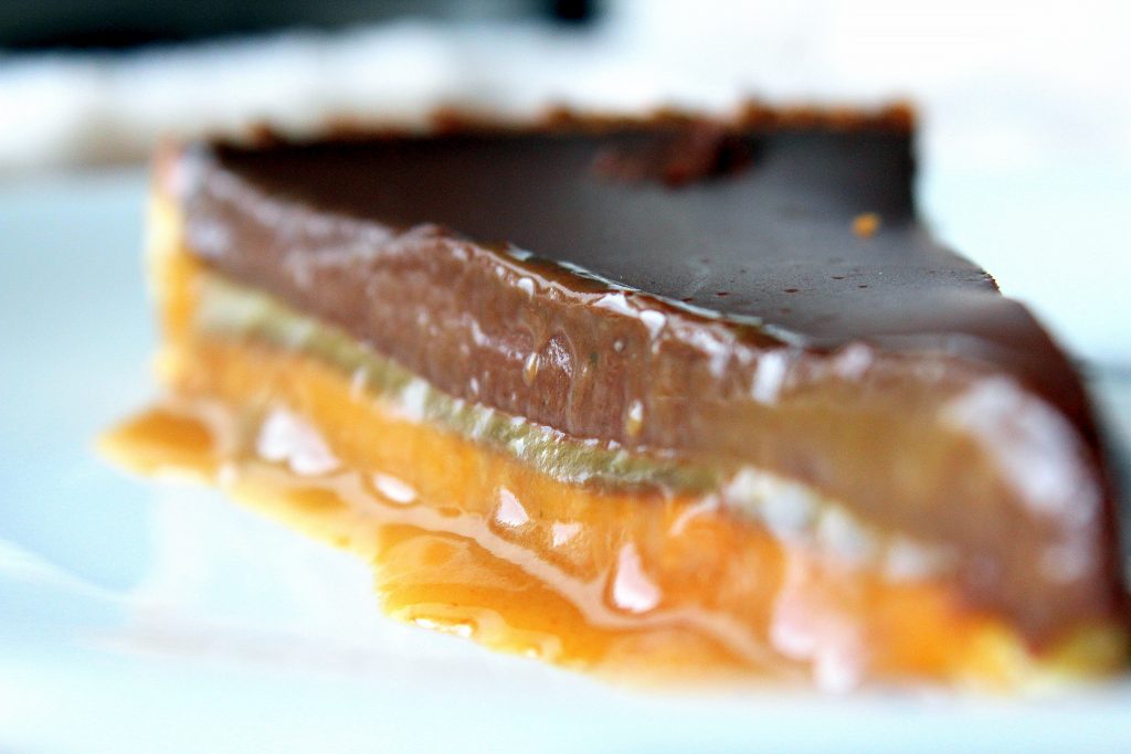 Tarte caramel chocolat vegan, sans gluten, sans lactose, végétarien, sans œufs, recette