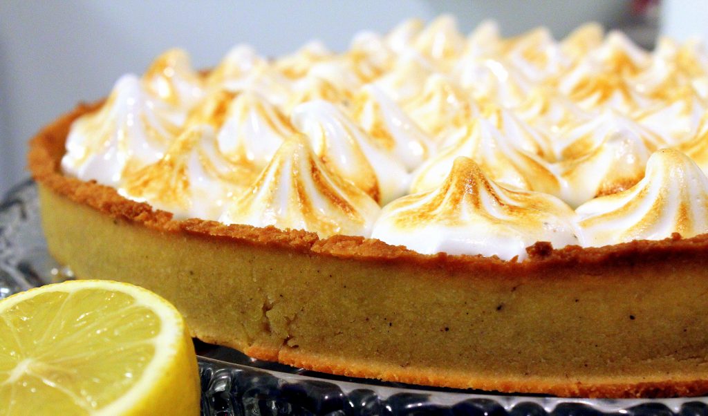 Tarte citron meringuée vegan, sans gluten, sans lactose, sans œufs, végétarien, recette