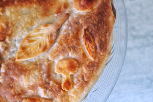 Tourte champignons &amp; châtaignes, vegan, sans gluten, sans lactose