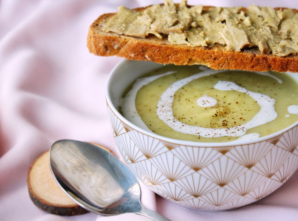 Velouté chou-fleur et pois cassés au cumin vegan sans gluten sans lactose végétarien